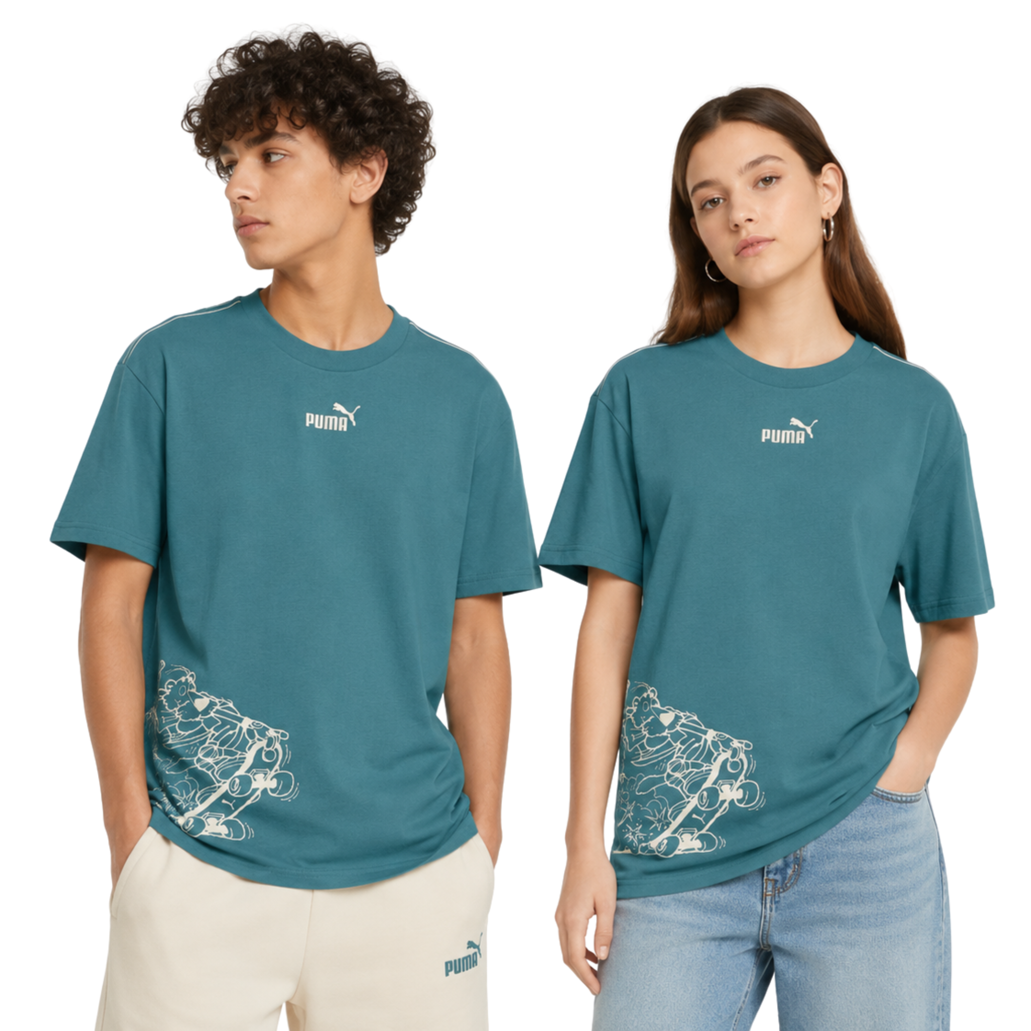 Puma MID90's Relaxed Graphic Tee Emerald Ice